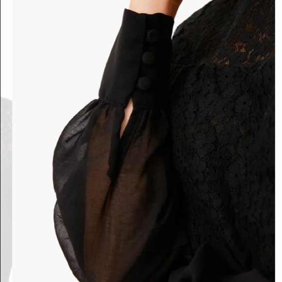 Black Rosalee Sheer Puff Sleeve Blouse
TUCKERNUCK - Picture 5 of 10